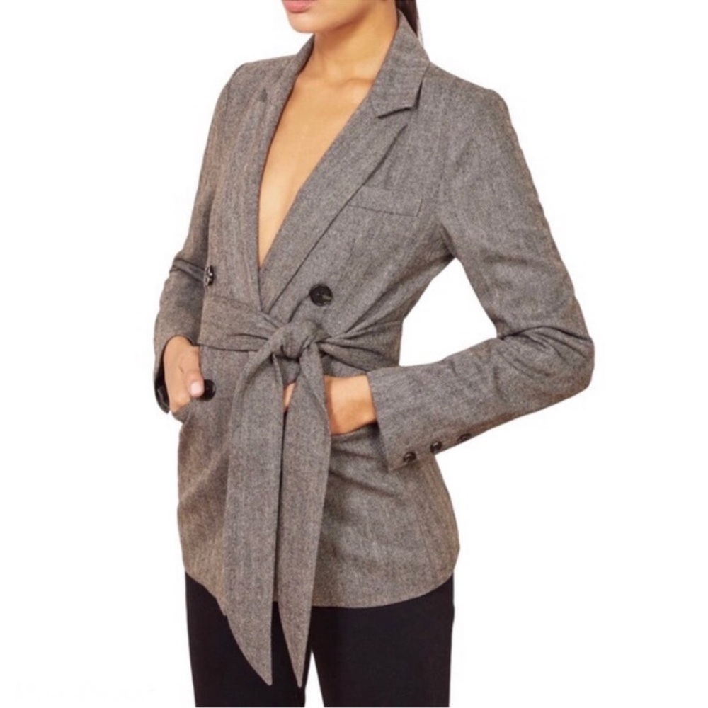 Reformation double-breasted belted blazer size X-Large